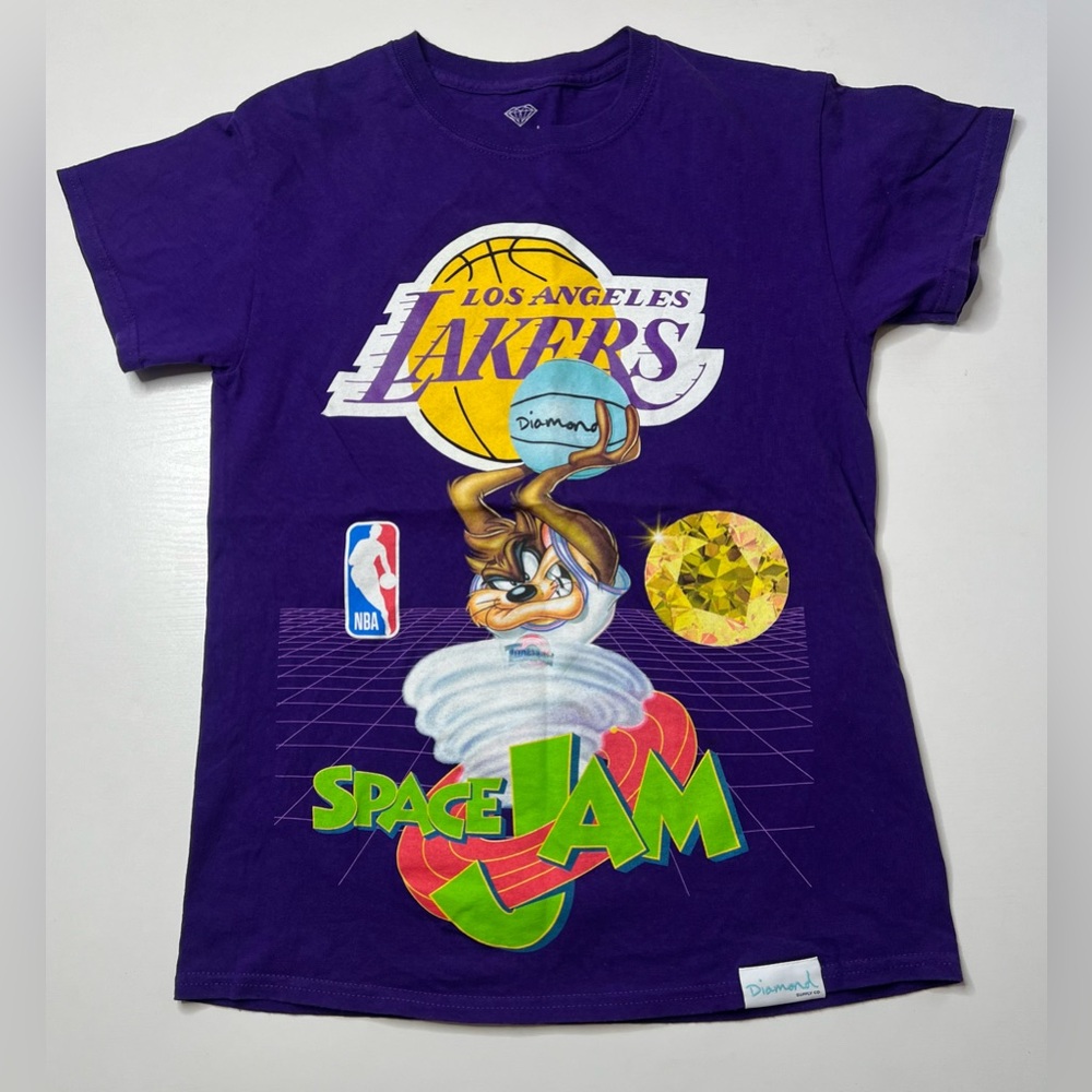DIAMONDS SUPPLY CO. LOS ANGELES LAKERS SPACE JAM T SHIRT (SMALL)